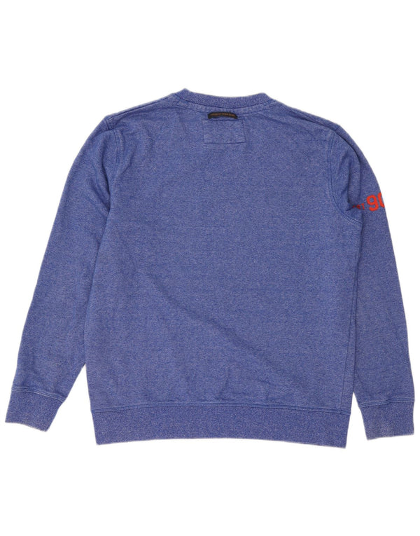 Jack & Jones Herren-Sweatshirt mit Grafik, XL, blau gefleckte Baumwolle
