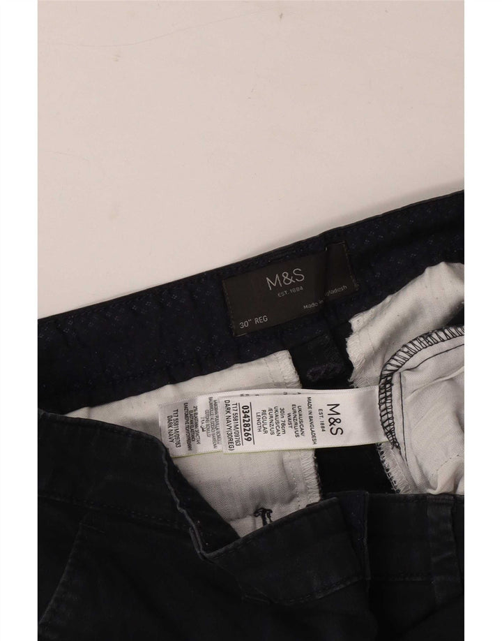 Marks & Spencer Herren-Chinoshorts W30, mittelmarineblaue Baumwolle