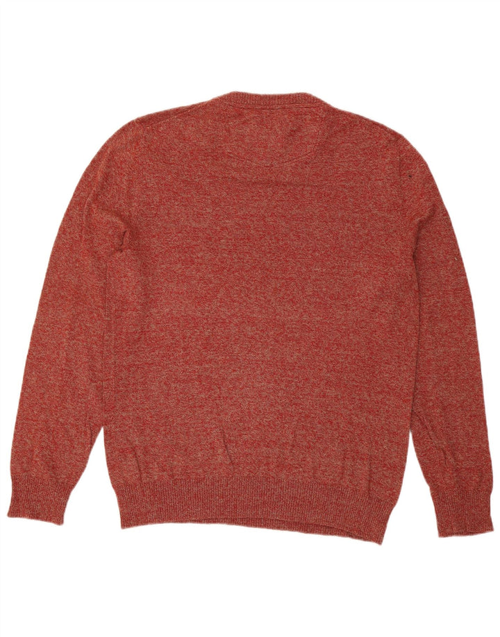 Fat Face Herren-Pullover mit Rundhalsausschnitt, groß, rot gesprenkelte Baumwolle
