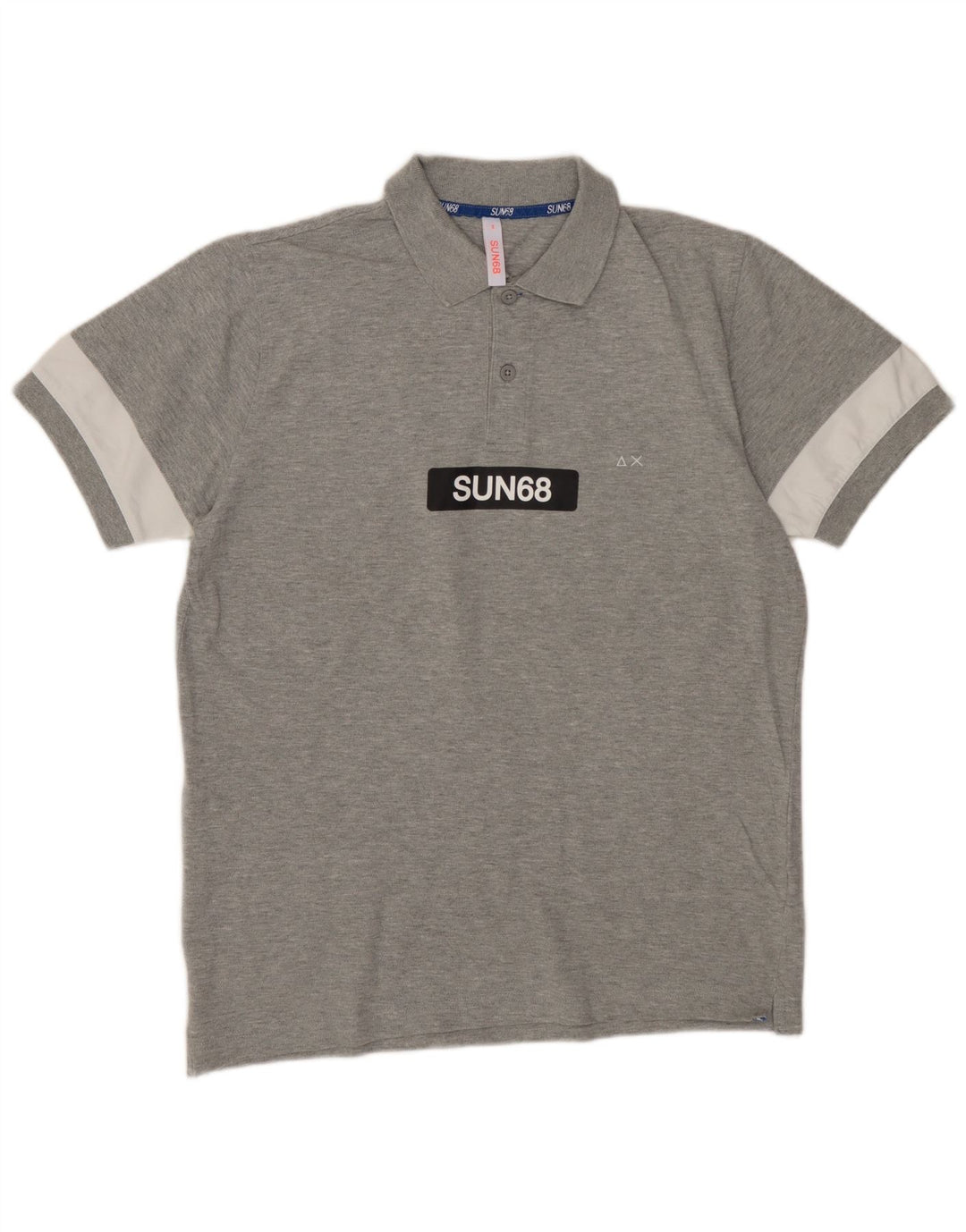 SUN68 Herren-Poloshirt mit Grafik, Größe S, Grau, Farbblock