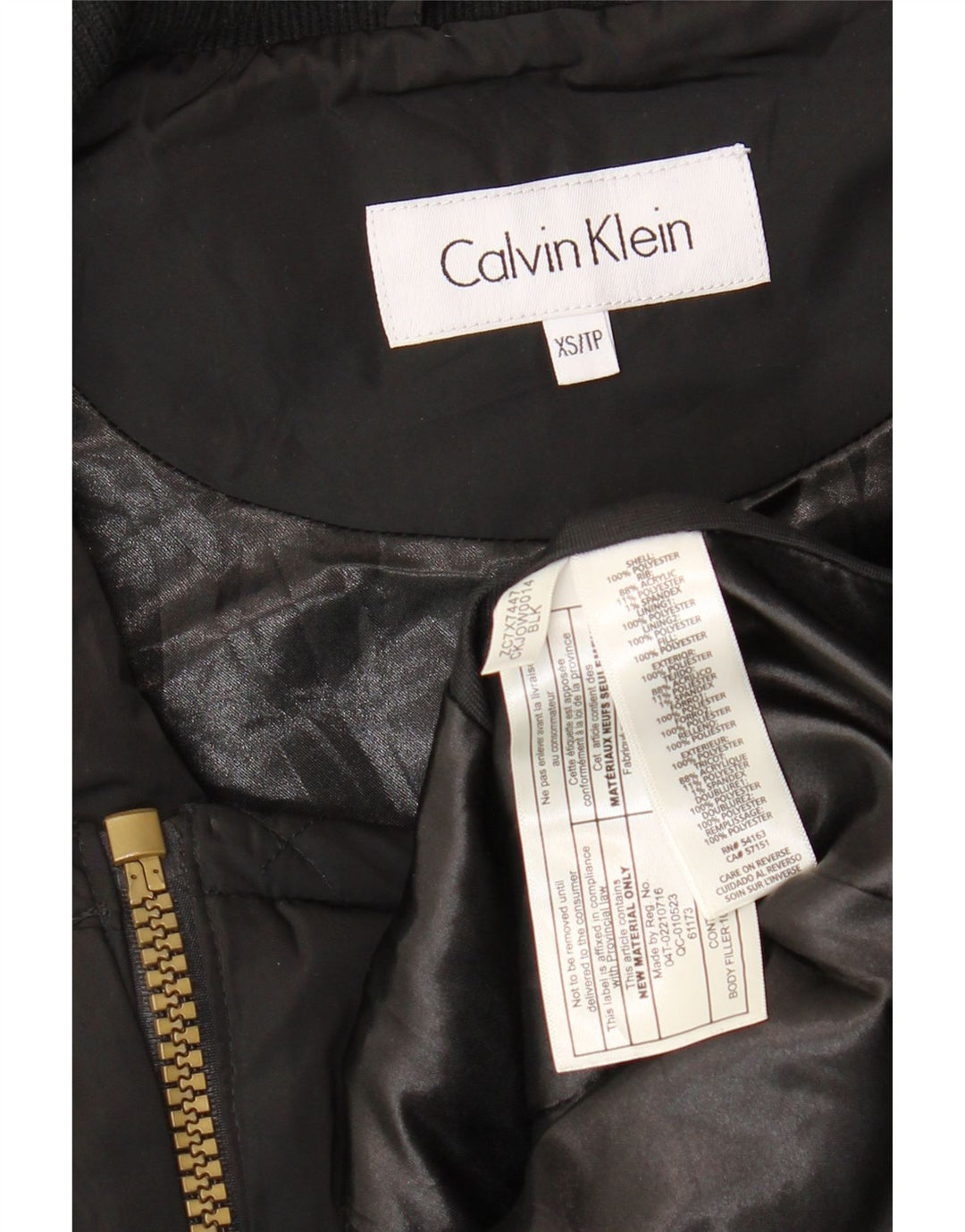 CALVIN KLEIN Damen Steppweste UK 6 XS Schwarz Polyester