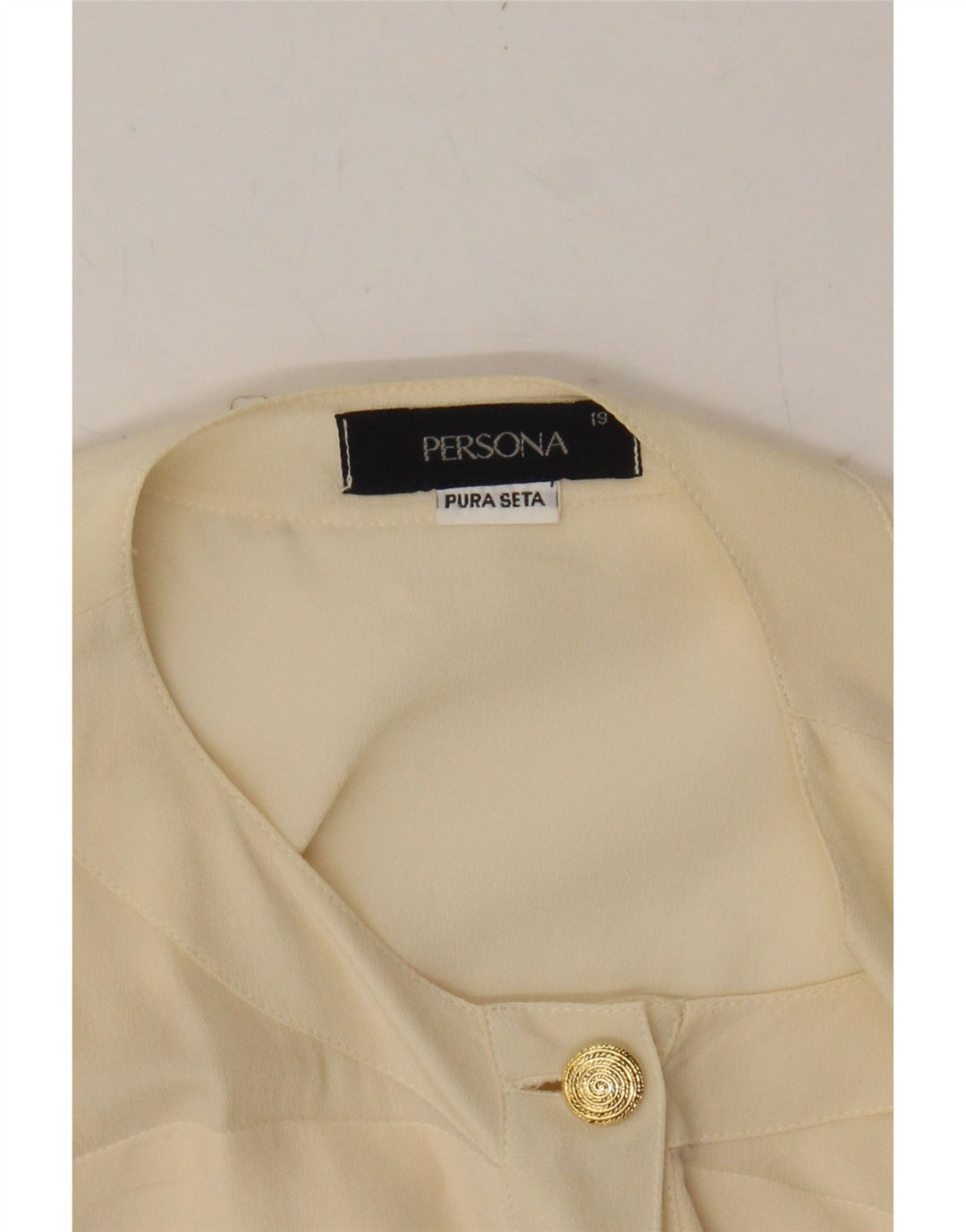 PERSONA Womens Oversized See Through Shirt Blouse Size 19 Small Yellow Vintage Persona and Second-Hand Persona from Messina Hembry 