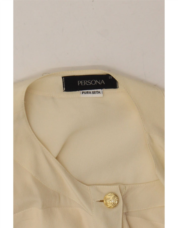 PERSONA Womens Oversized See Through Shirt Blouse Size 19 Small Yellow Vintage Persona and Second-Hand Persona from Messina Hembry 