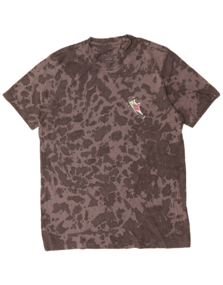 Adidas Herren T-Shirt Top Mittelgraue Batik-Baumwolle