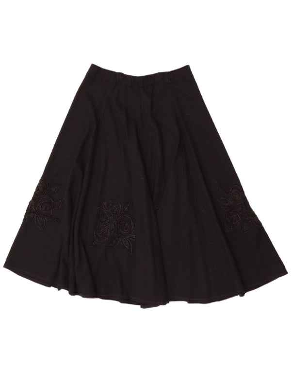 Mariella Burani Damen A-Linienrock UK 12 Medium W28 Schwarz geblümt