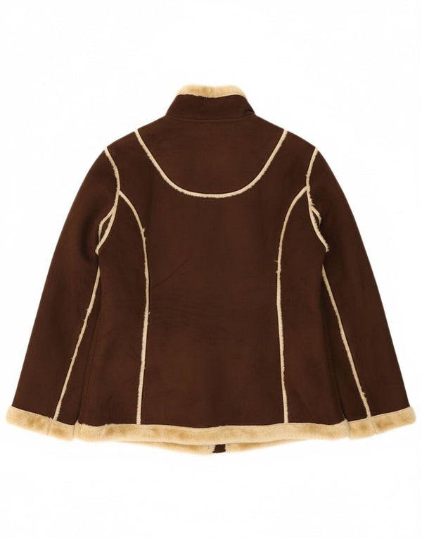 Vivien Caron Damen Duffle Shearling Jacke UK 16 Large Braun