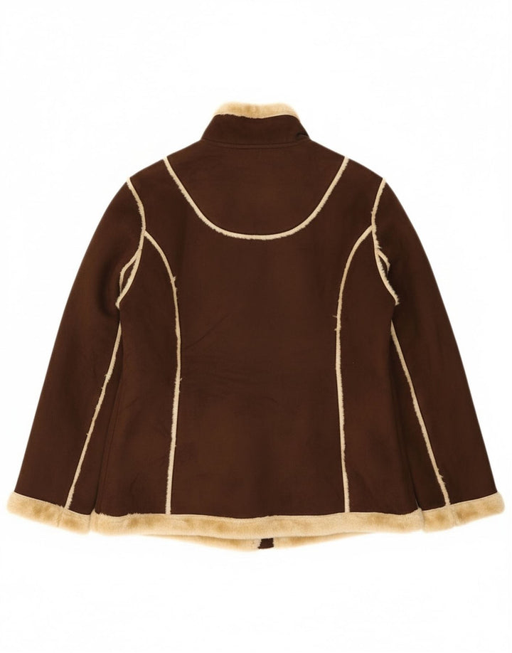 Vivien Caron Damen Duffle Shearling Jacke UK 16 Large Braun
