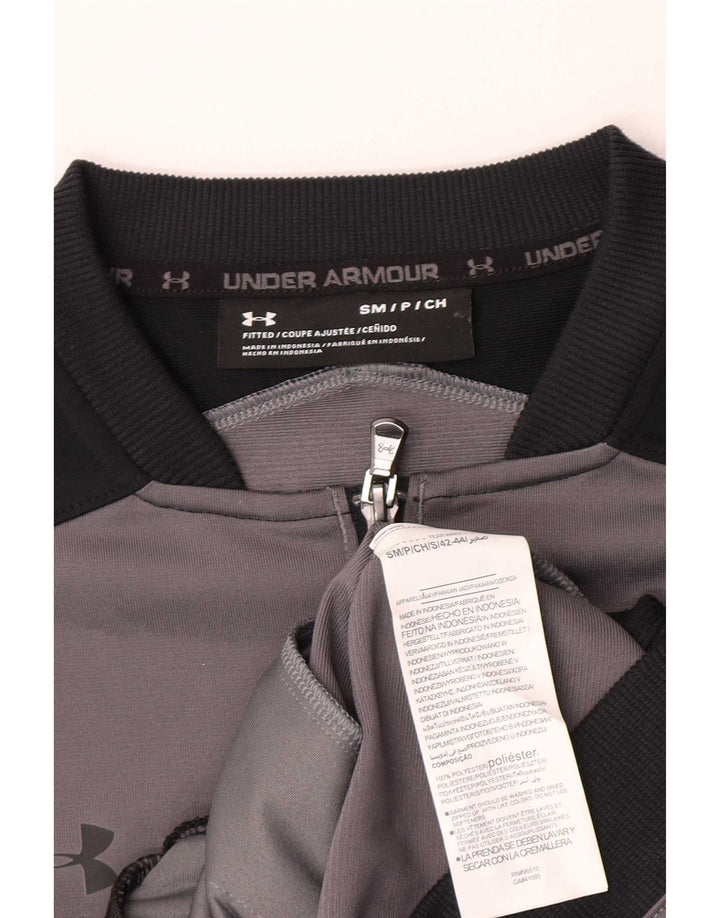 Under Armour Herren-Trainingsanzug-Top-Jacke, kleines graues Colourblock-Polyester