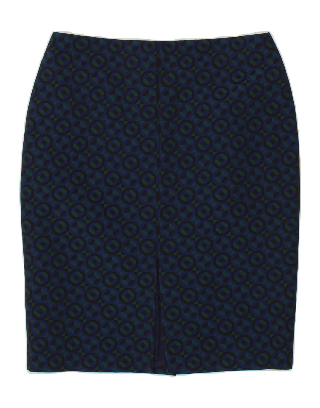 BODEN Womens Abstract Pattern Straight Skirt UK 12 Medium W29 Blue Vintage Boden and Second-Hand Boden from Messina Hembry 