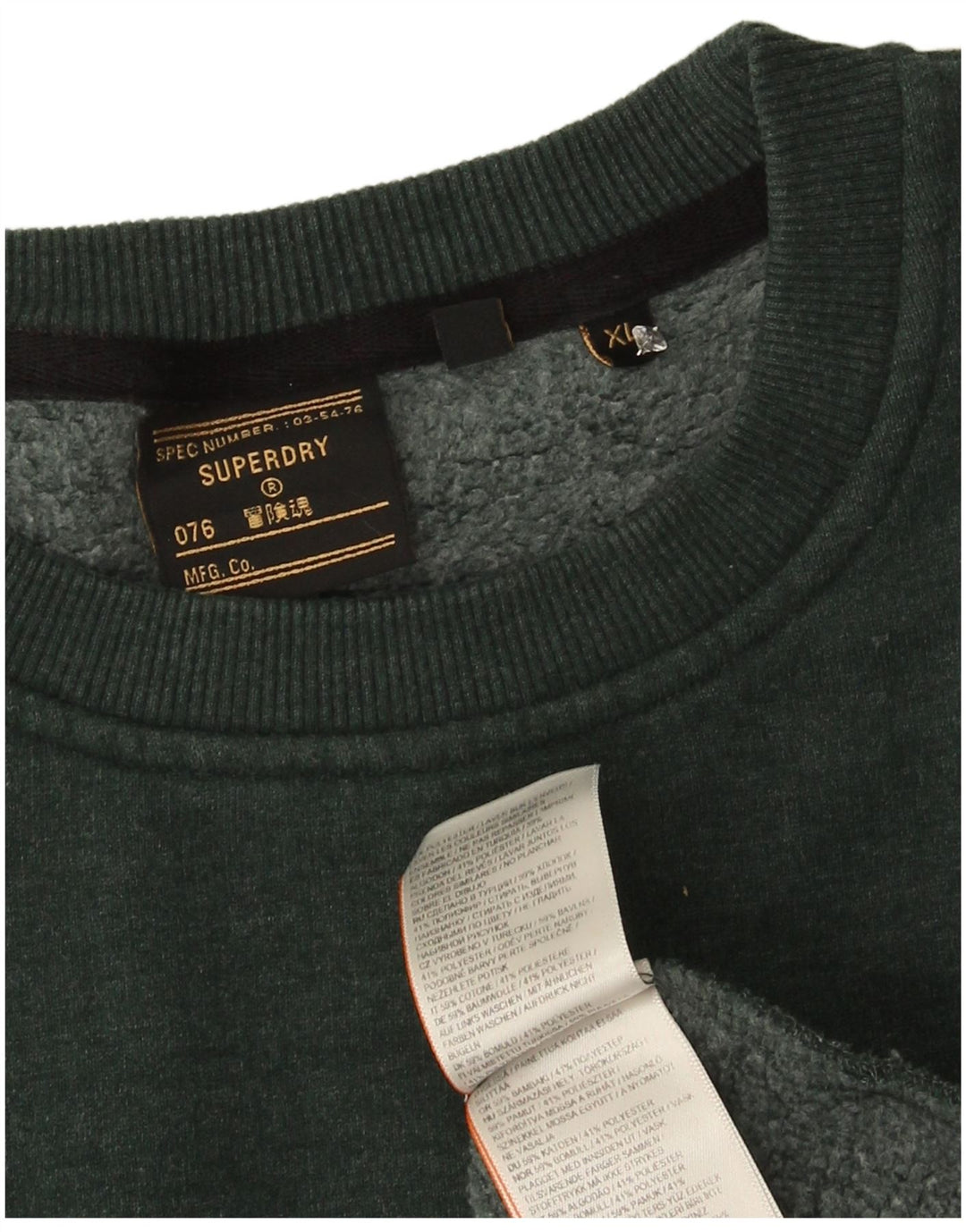 Superdry Herren Grafik-Sweatshirt-Pullover XL aus grüner Baumwolle