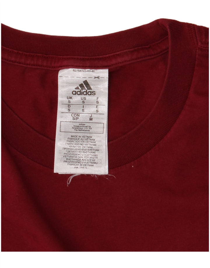 Adidas Herren T-Shirt Top Small Burgund Baumwolle