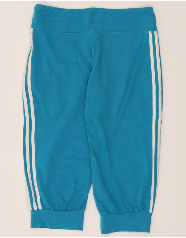 Adidas Damen Bermuda Sport Shorts UK 12 Mittelblaue Baumwolle