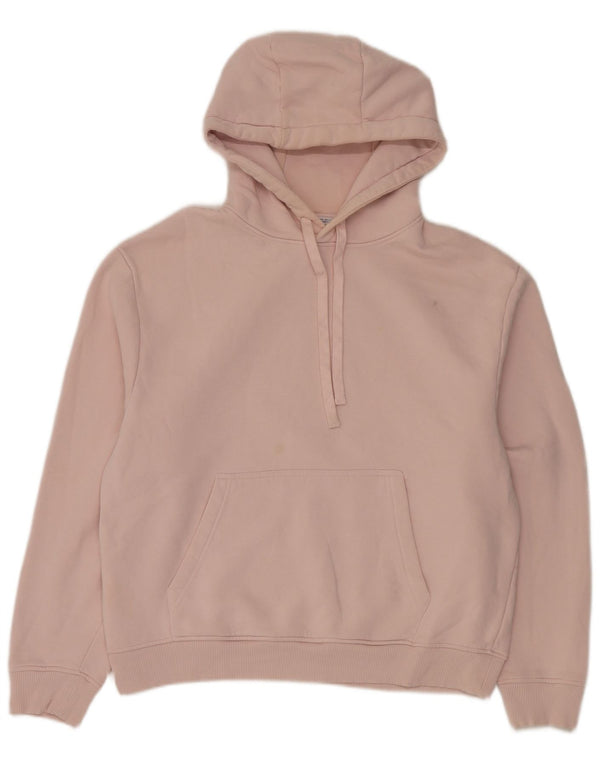 Zara Damen Übergroßer Kapuzenpullover UK 16 Large Rosa Baumwolle