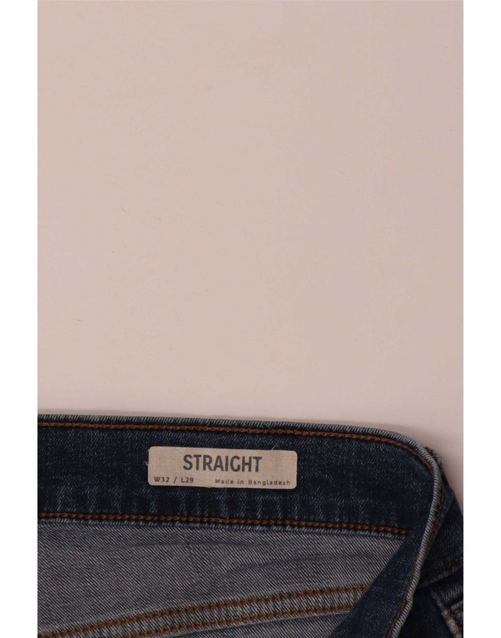 Marks & Spencer Herren Straight Jeans W32 L25 Blaue Baumwolle