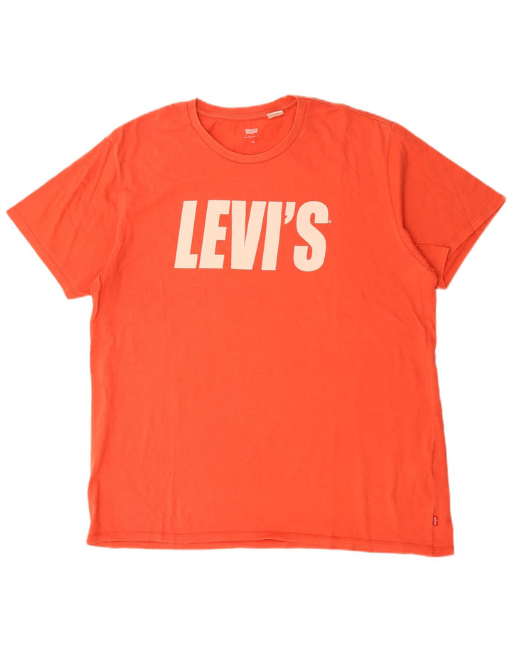 LEVI'S Herren Grafik-T-Shirt-Oberteil XL aus roter Baumwolle