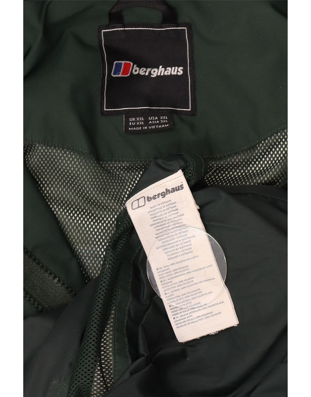 Berghaus Herren-Regenmantel mit Kapuze, UK 44, 2XL, grünes Polyester