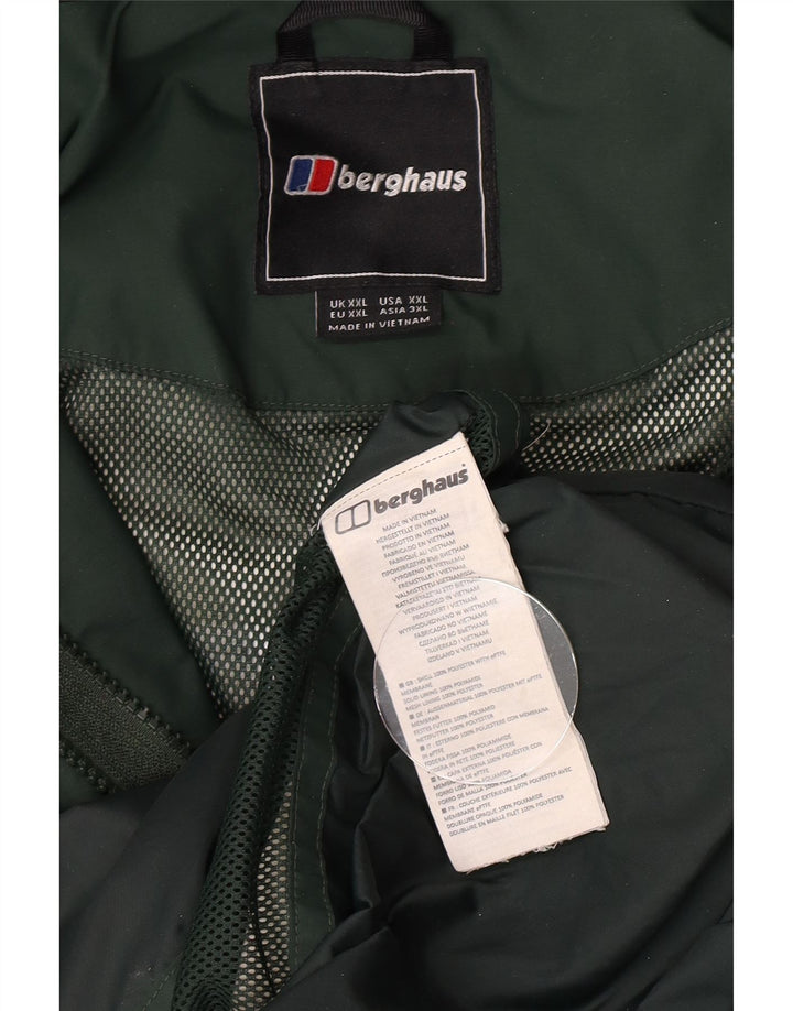 Berghaus Herren-Regenmantel mit Kapuze, UK 44, 2XL, grünes Polyester