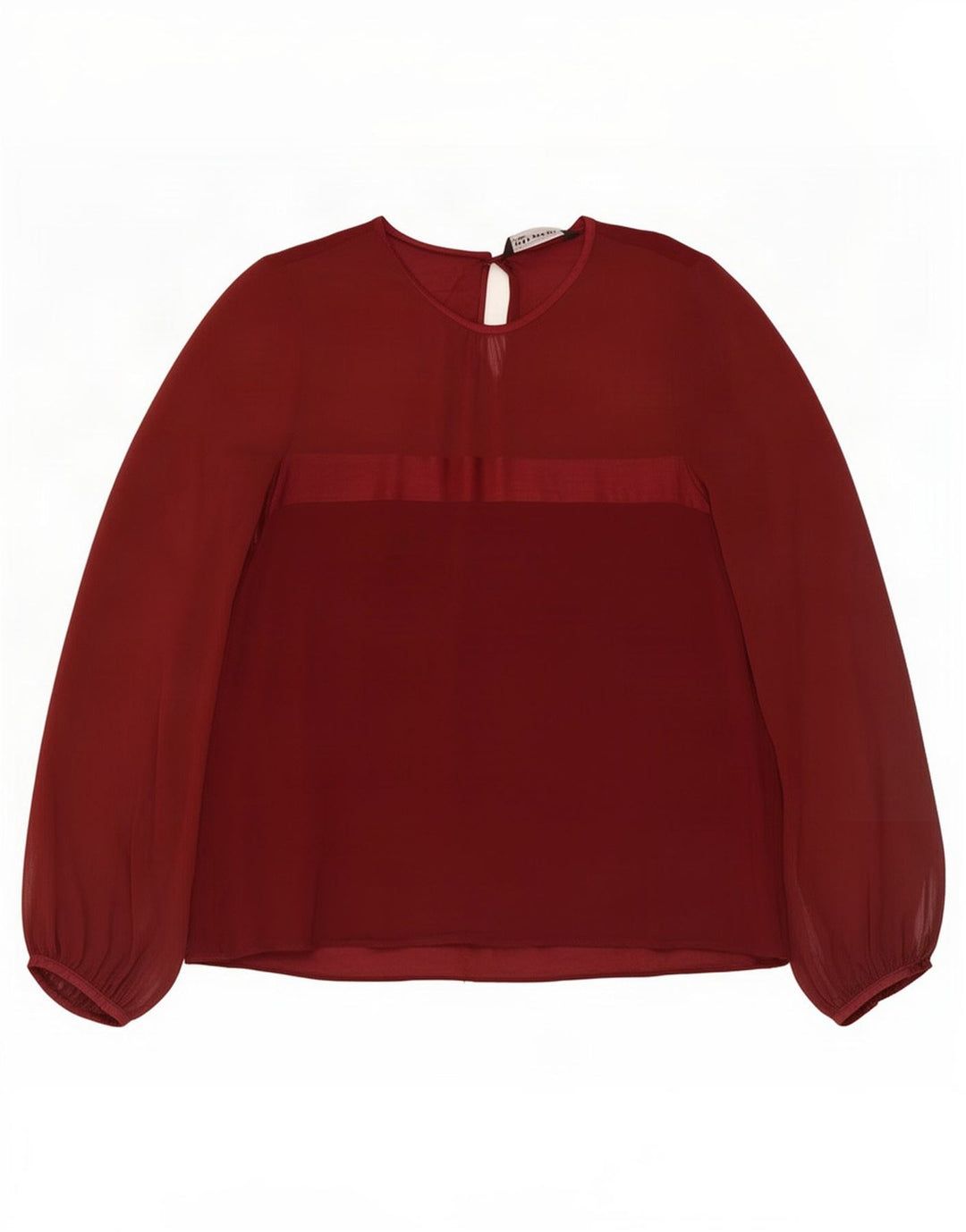 Zara Damen Langarm-Blusenoberteil UK 14 Large Kastanienbraun