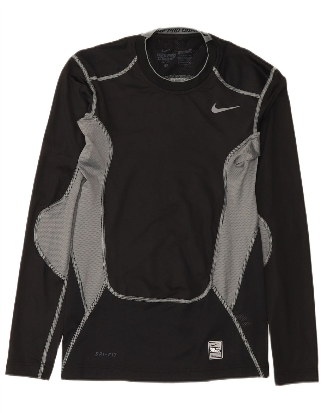 Nike Herren Dri Fit Top Langarm Small Schwarz Colourblock Polyester