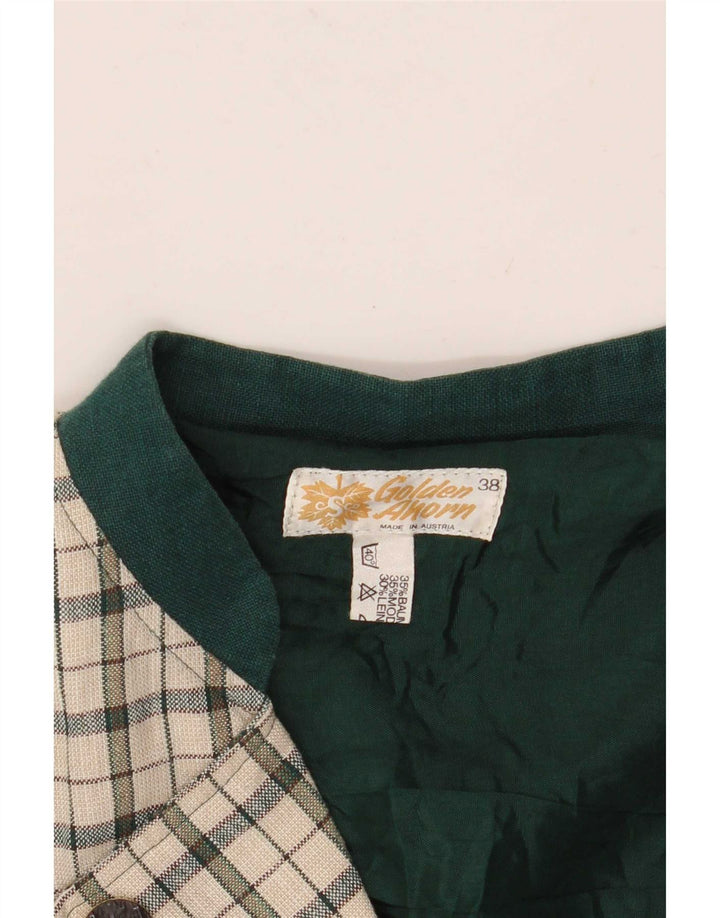 Vintage Damen Zweireihige Blazerjacke EU 38 Medium Off White Check