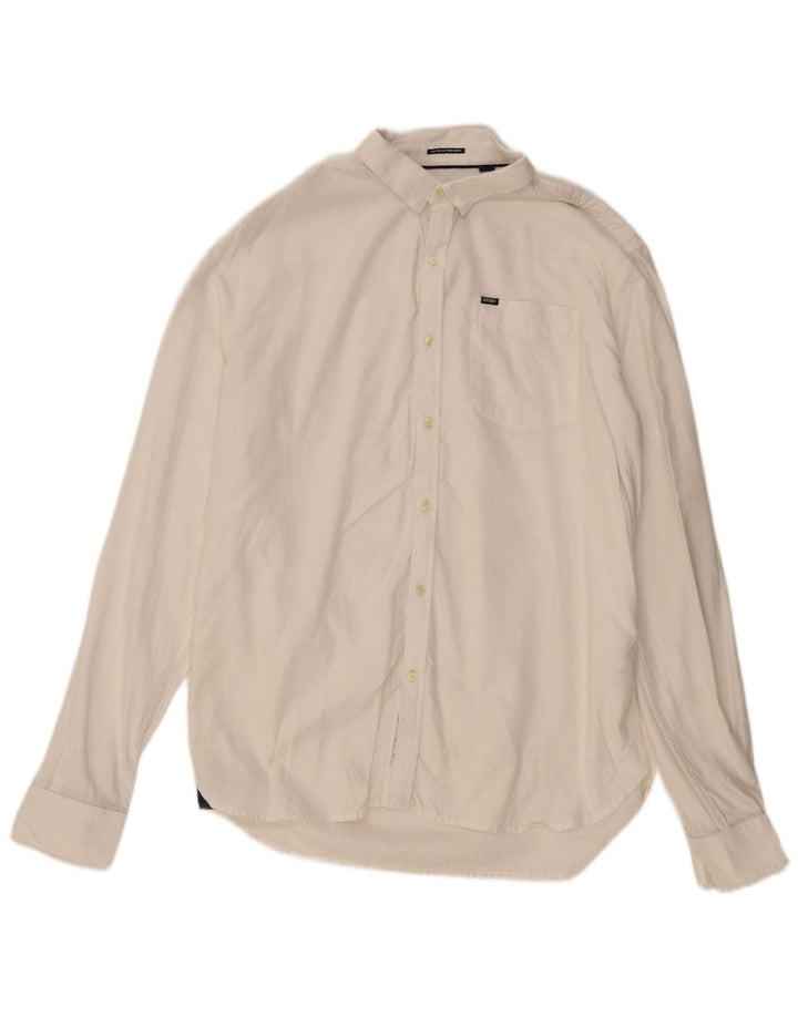Superdry Herrenhemd 2XL aus weißer Baumwolle