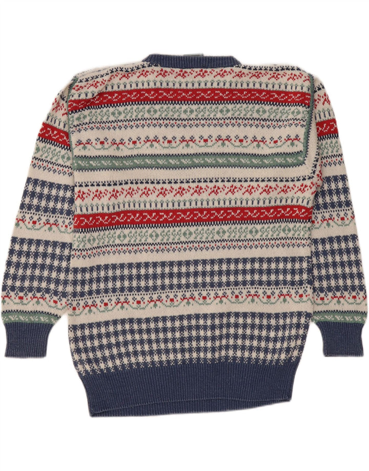 Vintage Herren Pullover mit Rundhalsausschnitt IT 50 Medium Mehrfarbig Fair Isle