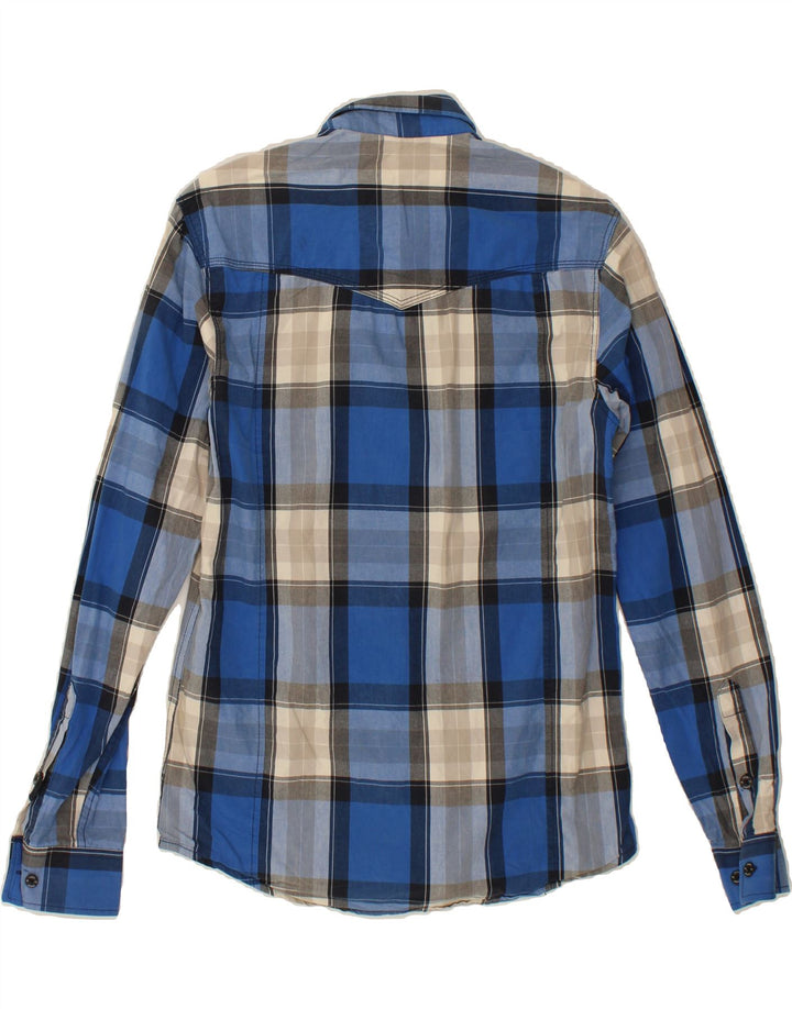 JACK & JONES Mens Shirt Small Blue Check Cotton Vintage Jack & Jones and Second-Hand Jack & Jones from Messina Hembry 