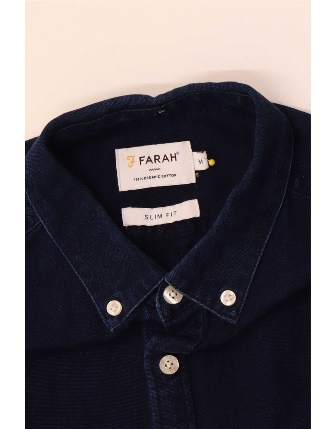 Farah Herren Slim Fit Hemd Mittel Marineblau