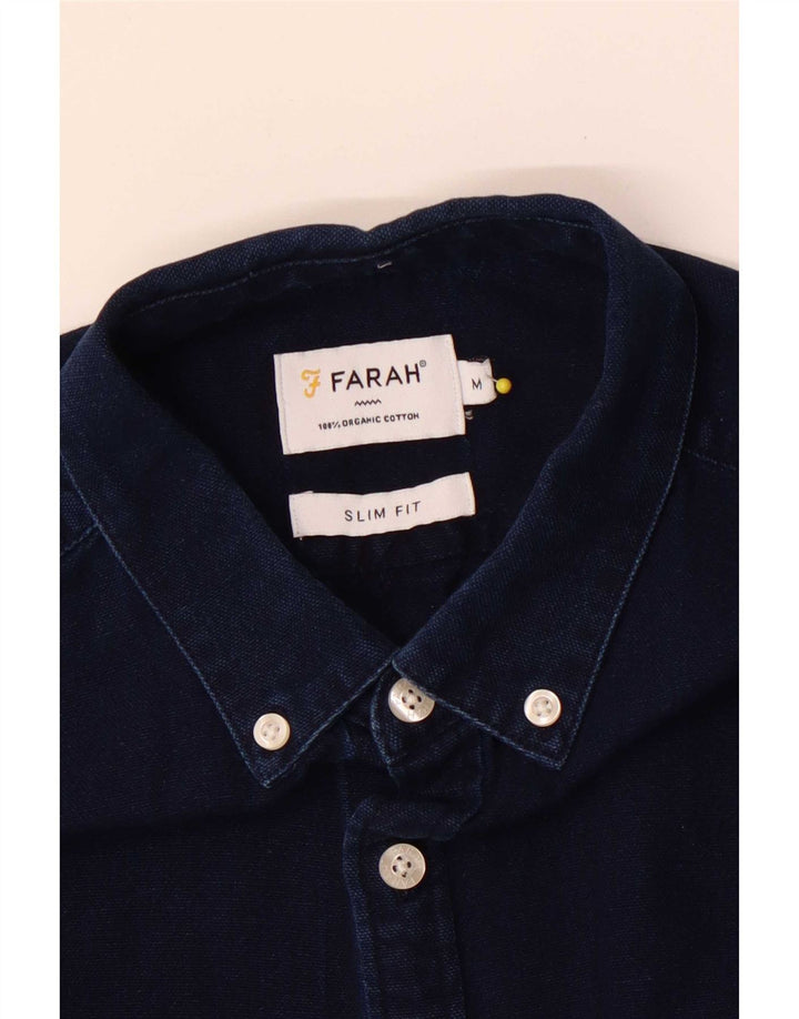 Farah Herren Slim Fit Hemd Mittel Marineblau