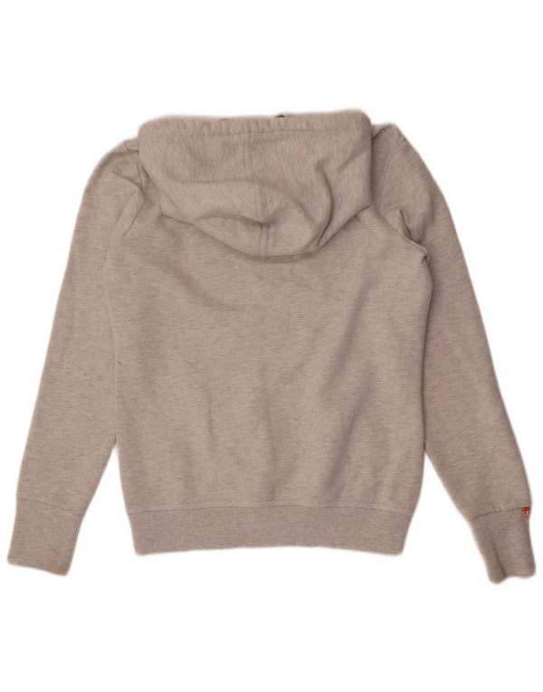 Superdry Graphic Hoodie-Pullover für Damen, UK 14, mittelgrau gefleckte Baumwolle