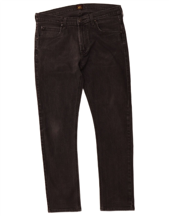 LEE Damen Luke Slim Jeans W33 L30 Schwarze Baumwolle