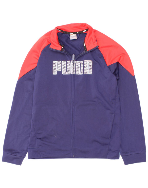 Puma Jungen Grafik-Trainingsanzug-Top-Jacke, 11–12 Jahre, Marineblau, Farbblock
