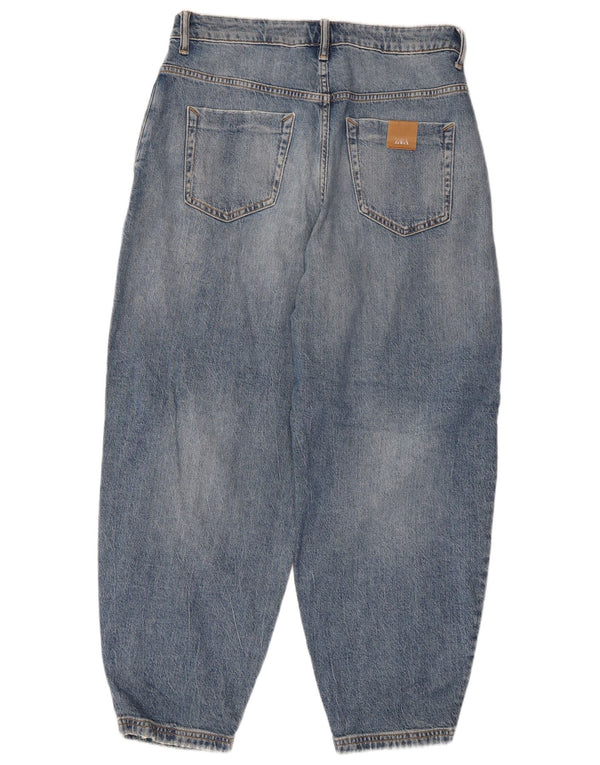 Zara Damen Distressed Tapered Jeans EU 40 Medium W30 L26 Blaue Baumwolle