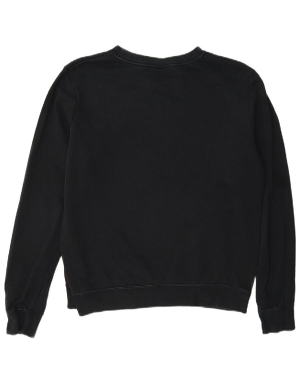 Nike Womens Graphic Oversized Sweatshirt Pullover UK 10 Small Schwarz Baumwolle