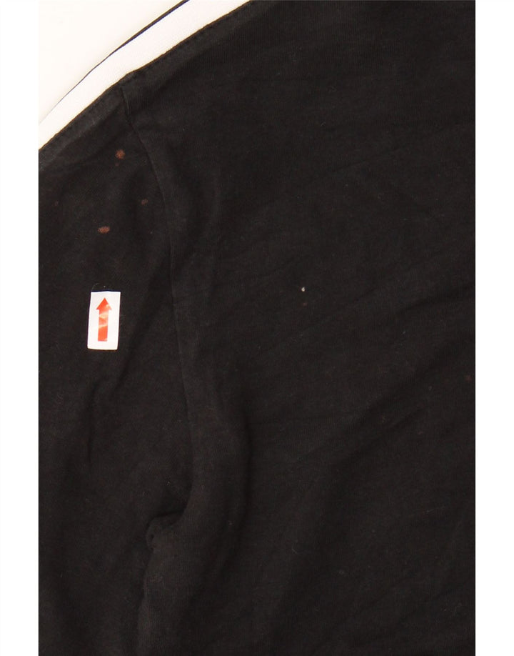 ADIDAS Damen T-Shirt Top UK 12 Medium Schwarz Baumwolle
