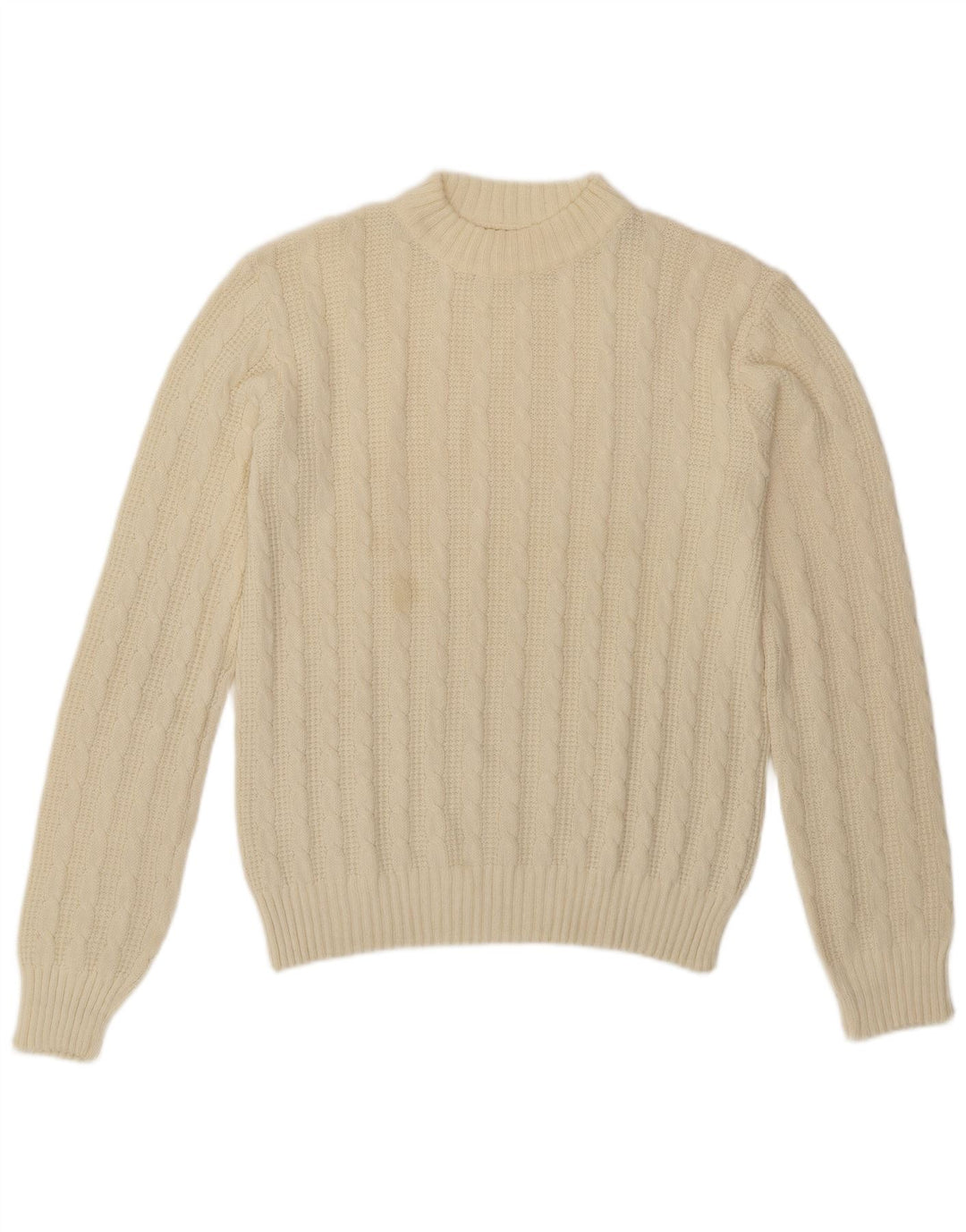 Vintage Herren Pullover mit Rundhalsausschnitt Medium Off White