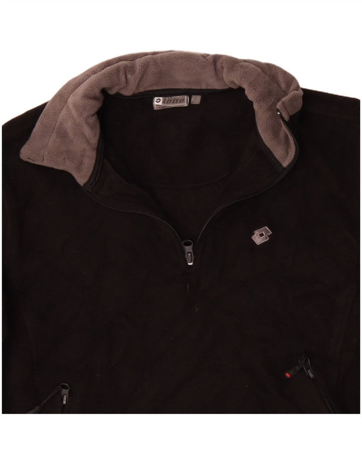 Lotto Damen-Fleecepullover mit Reißverschluss am Hals, UK 14, Größe L, Schwarz, Polyester