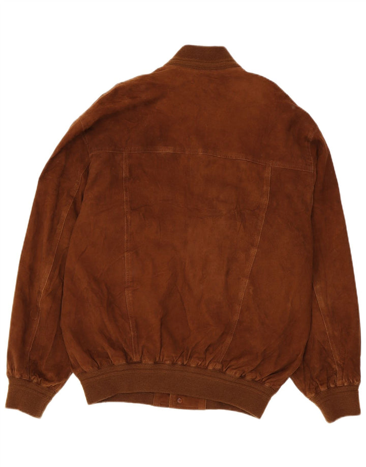 Vintage Herren Wildleder Bomberjacke IT 54 XL Braune Baumwolle