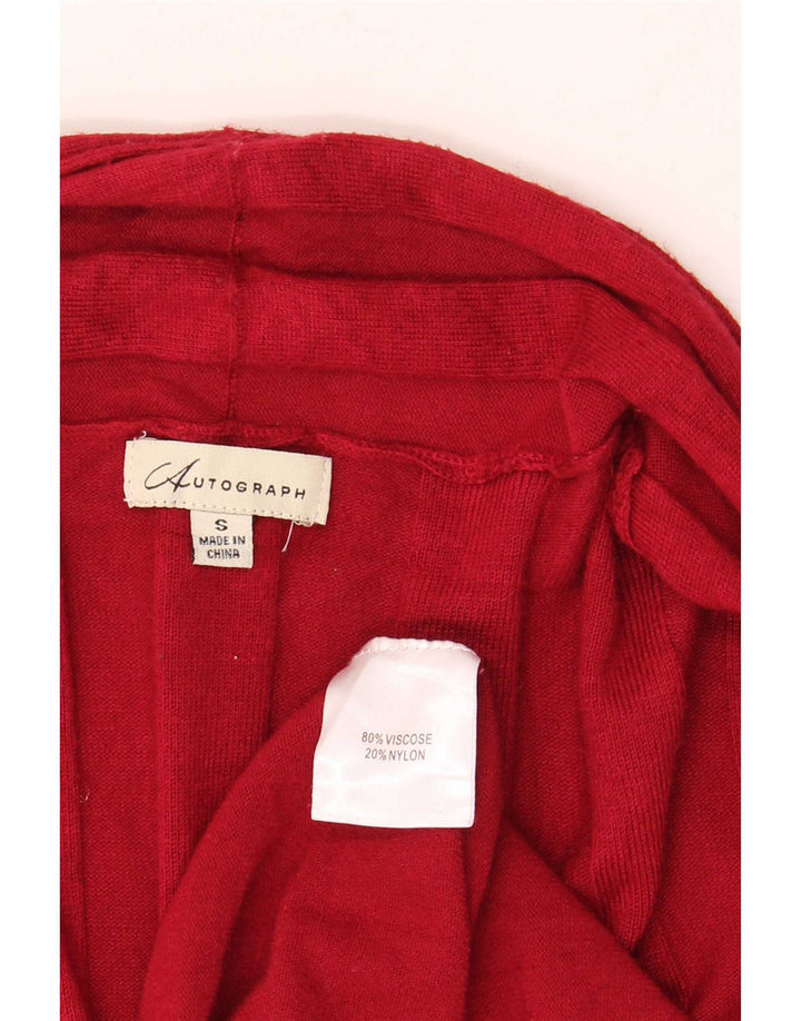 Marks & Spencer Damen Autograph Longline Cardigan Pullover UK 10 Small Rot