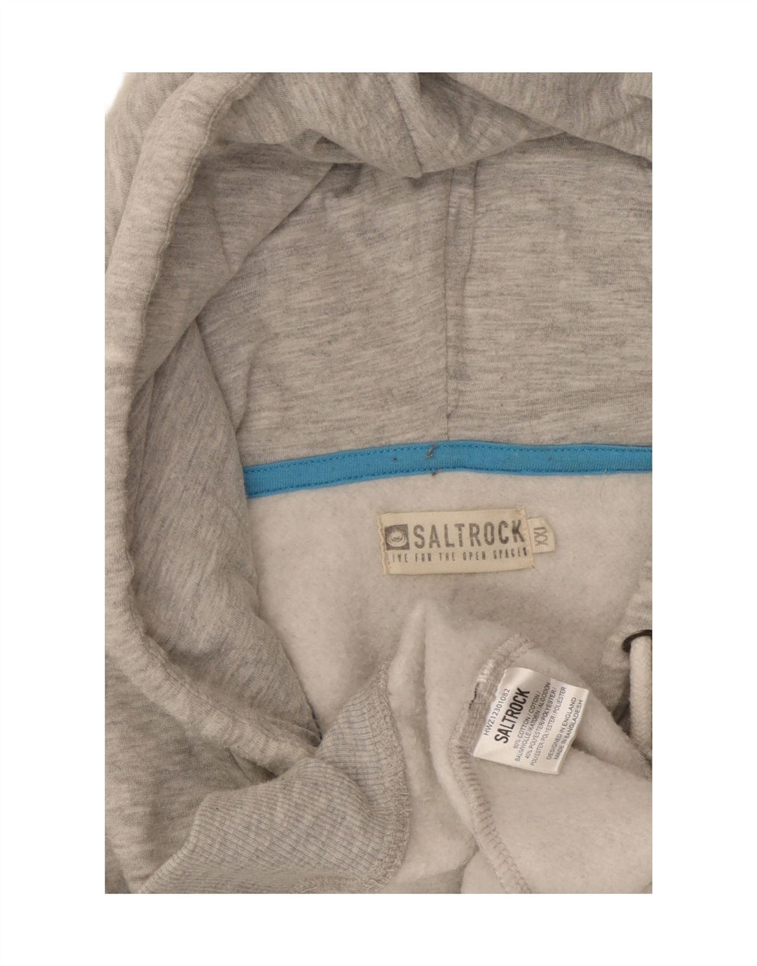 SALTROCK Herren-Kapuzenpullover mit Reißverschluss, 2XL, graue Baumwolle