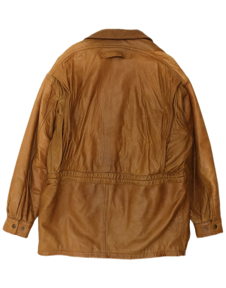 Vintage Herren Ledermantel UK 42 XL Braunes Leder