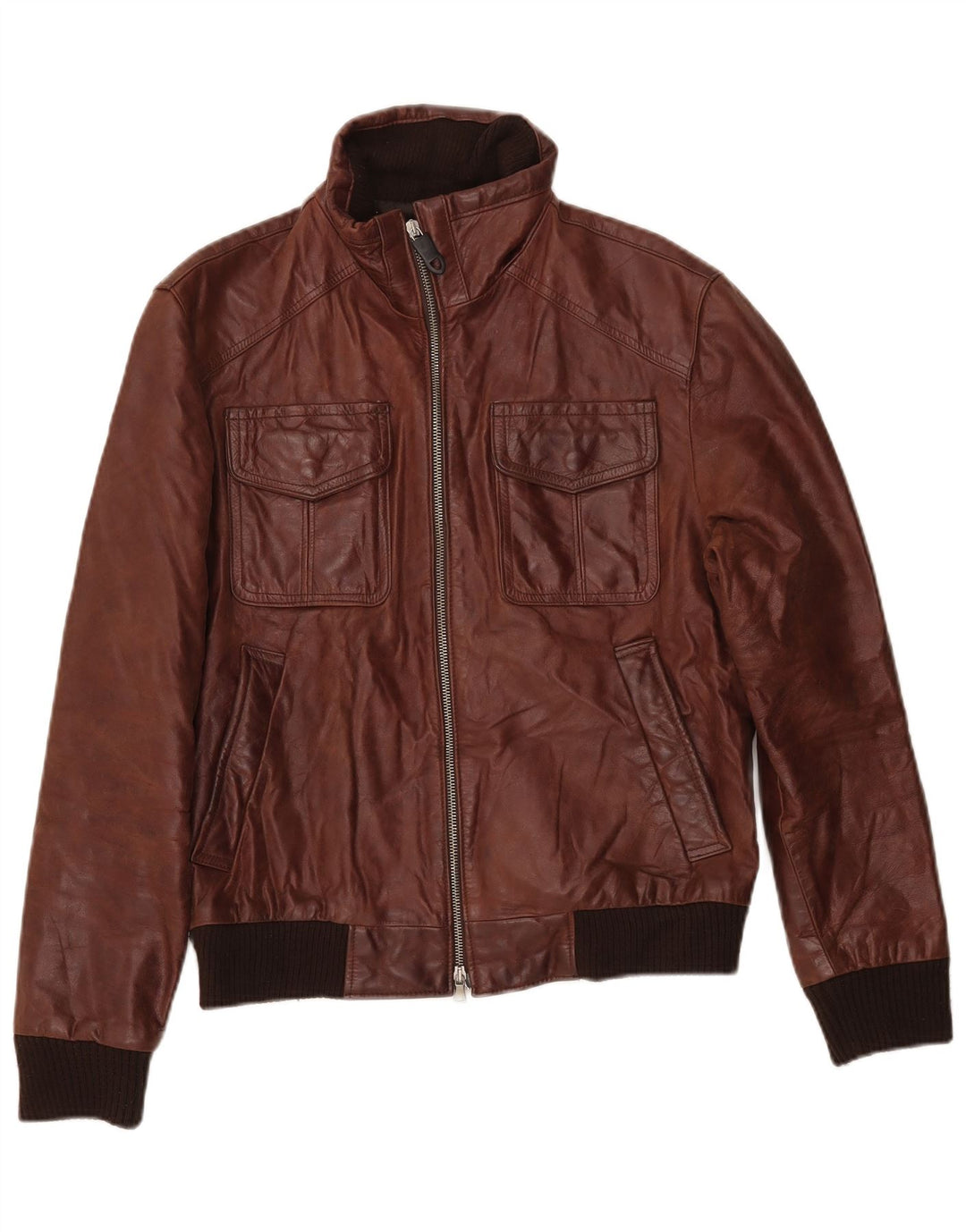 Vintage Herren Lederjacke UK 38 Mittelbraunes Leder