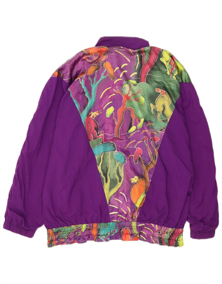 Übergroße Trainingsjacke für Damen von Benger, EU 42, groß, violett geblümt
