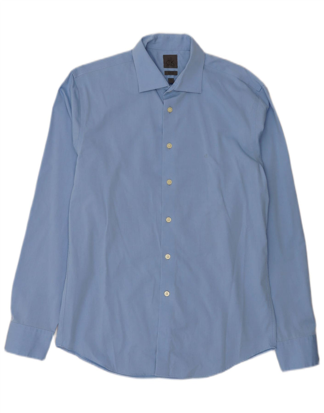 Calvin Klein Herren Slim Fit Hemd Größe 40 15 3/4 Mittelblau Klassisch
