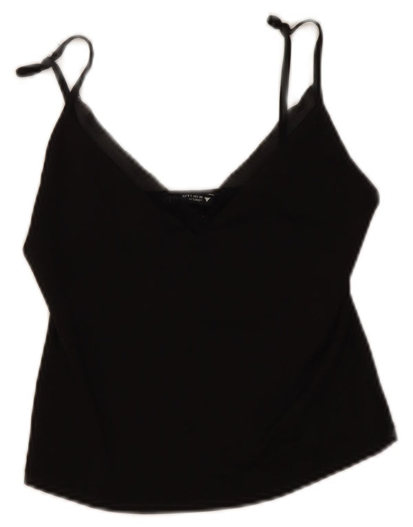 Zara Damen Crop Cami Top UK 8 Small Schwarz
