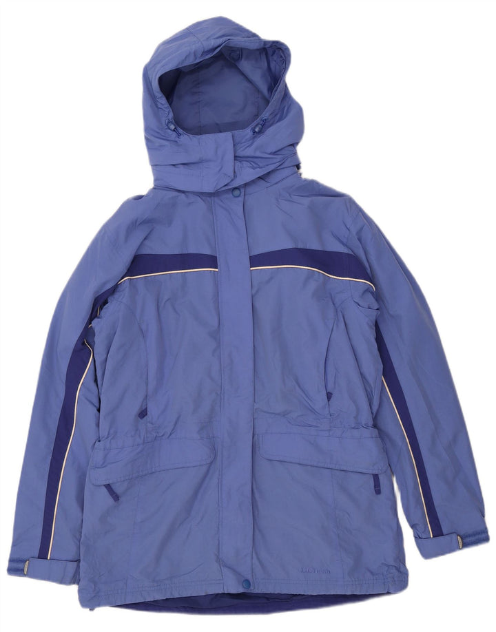L.L.BEAN Damen-Windbreakerjacke mit Kapuze, UK 14, Mittelblau, Farbblock