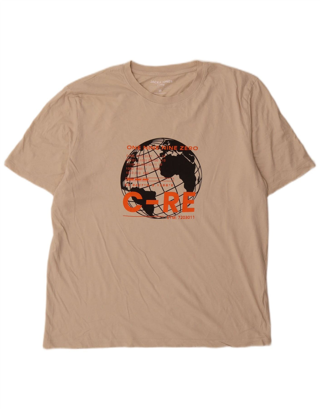 Jack & Jones Herren Grafik T-Shirt Top XL Beige
