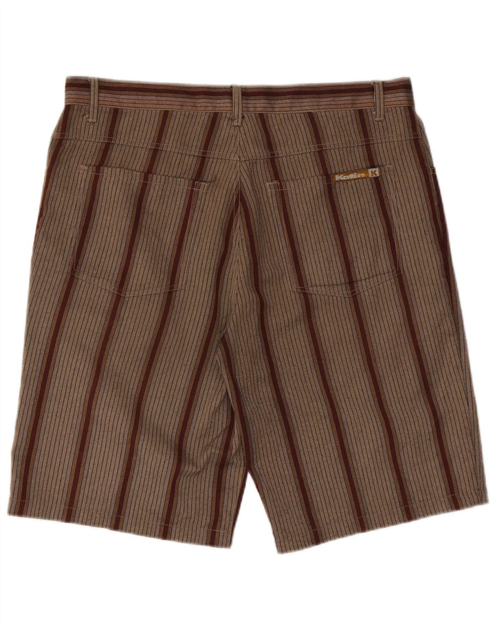 Katin Herren-Freizeitshorts W36, großes braun gestreiftes Polyester
