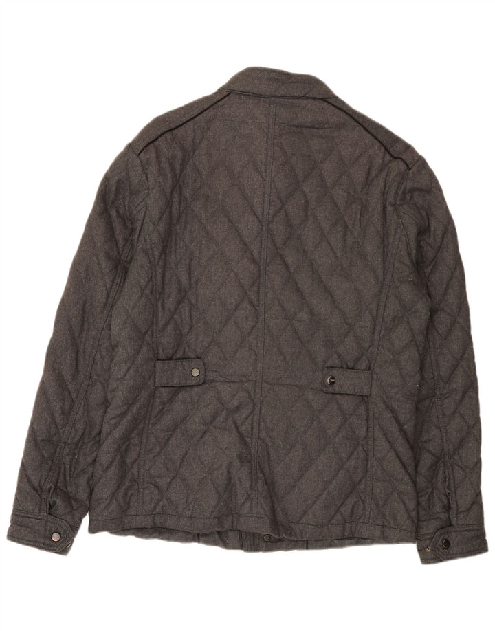 Zara Herren Steppjacke UK 40 Large Grau Polyester
