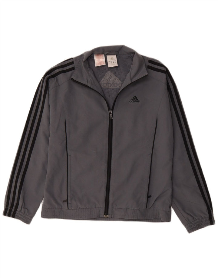 Adidas Jungen Trainingsanzug Top Jacke 11-12 Jahre Grau Polyester